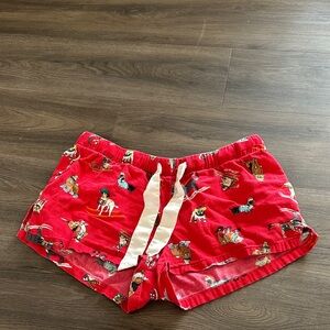 Old Navy Vibrant Red Women's Pajama Shorts with Playful Design
